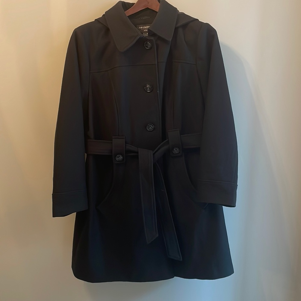 Liz Claiborne, 1x, woman’s, black, wool coat